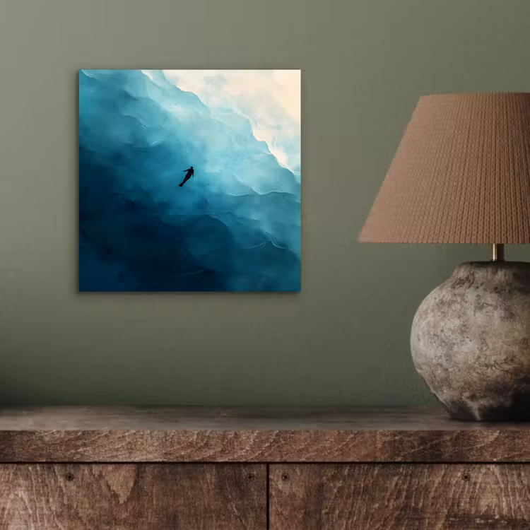 Aluminium schilderij - Zee - Silhouet - Abstract - Blauw — 3