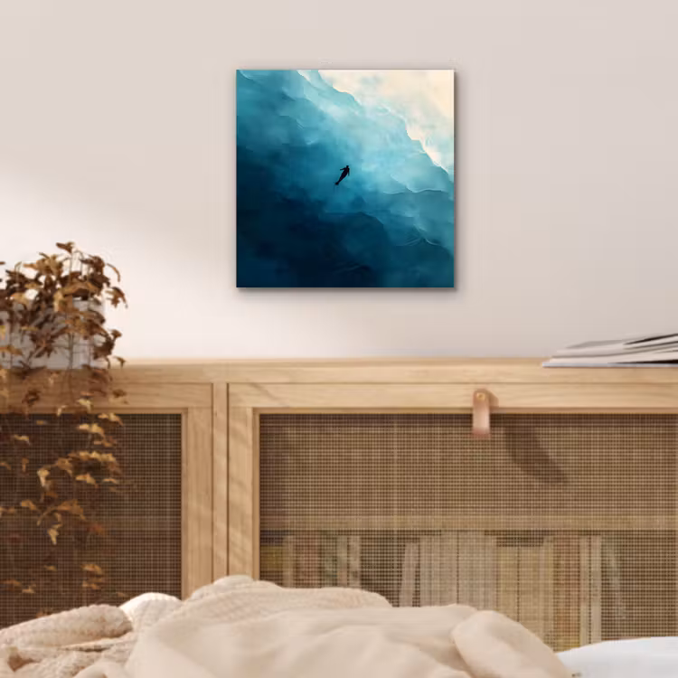 Aluminium schilderij - Zee - Silhouet - Abstract - Blauw — 4