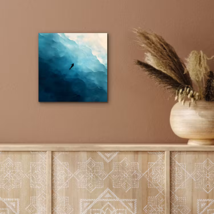 Aluminium schilderij - Zee - Silhouet - Abstract - Blauw — 5