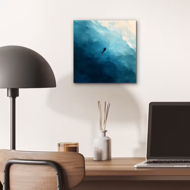 Aluminium schilderij - Zee - Silhouet - Abstract - Blauw — 6
