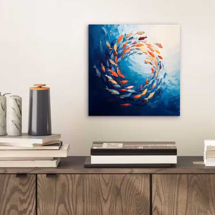 Aluminium schilderij - Zee - Vissen - Kleurrijk - Dynamisch — 2