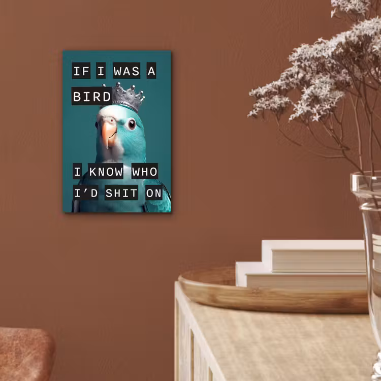 Aluminium schilderij - Parkiet - Turquoise - Quotes - Decoratie — 5