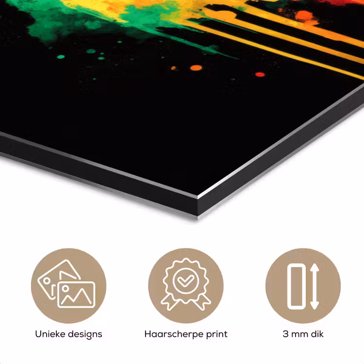 Aluminium schilderij - Puck - Hond - Verf - Kleuren — 7