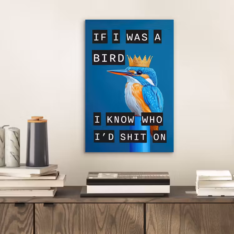 Aluminium schilderij - Vogel - Decoratie - Ijsvogel - Blauw — 2