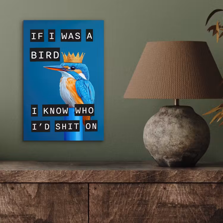 Aluminium schilderij - Vogel - Decoratie - Ijsvogel - Blauw — 3