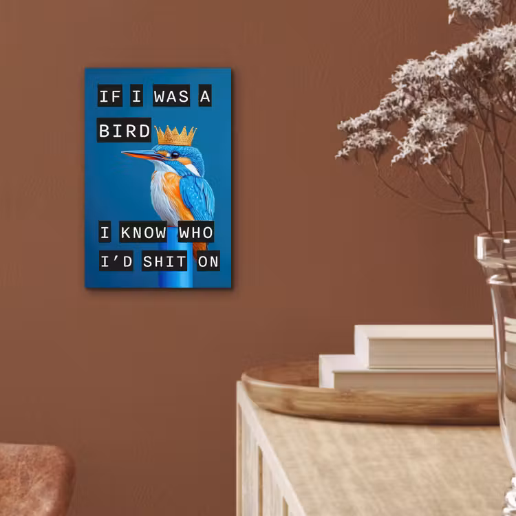 Aluminium schilderij - Vogel - Decoratie - Ijsvogel - Blauw — 5