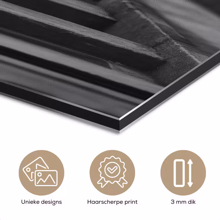 Aluminium schilderij - Wijnfles - Glas - Handen - Raam — 7