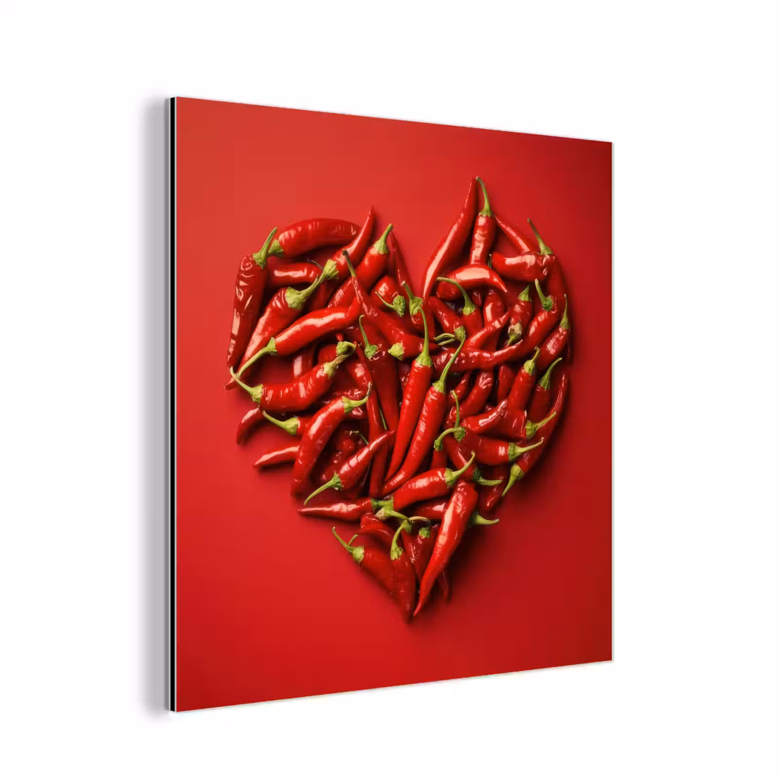Aluminium schilderij - Pepers - Rood - Hart — 1