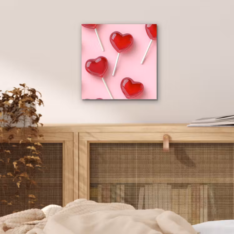 Aluminium schilderij - Lollies - Hartjes - Roze — 4