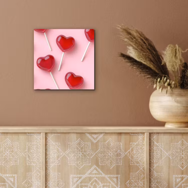 Aluminium schilderij - Lollies - Hartjes - Roze — 5
