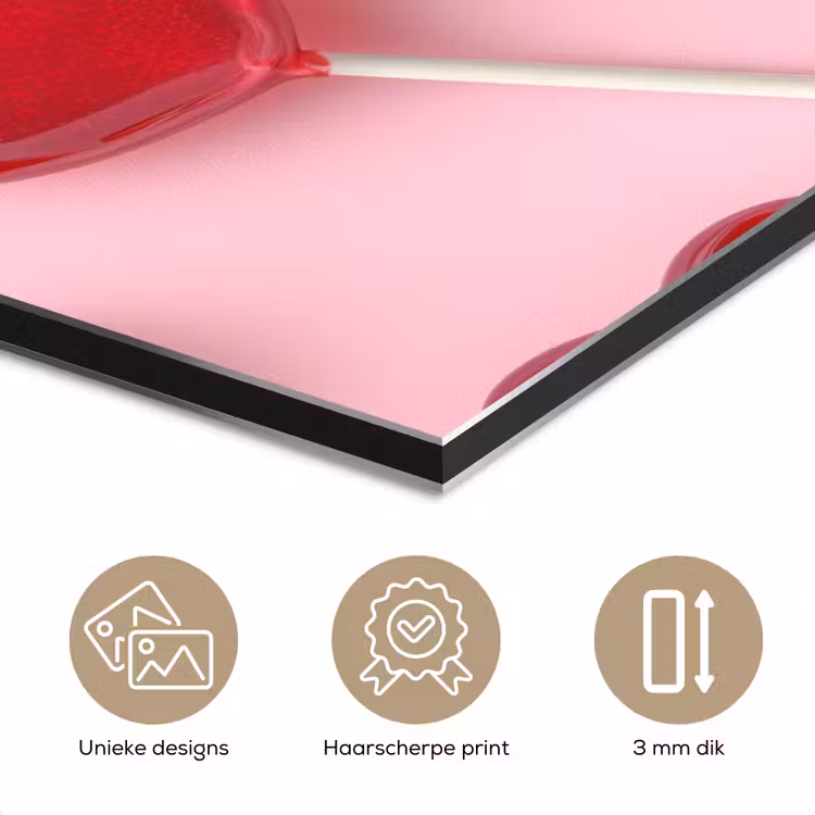 Aluminium schilderij - Lollies - Hartjes - Roze — 7