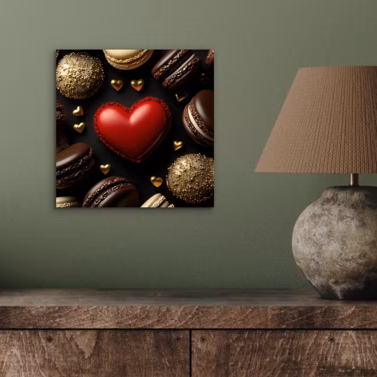 Aluminium schilderij - Macarons - Rood - Hart — 3