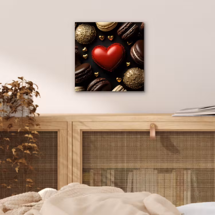 Aluminium schilderij - Macarons - Rood - Hart — 4