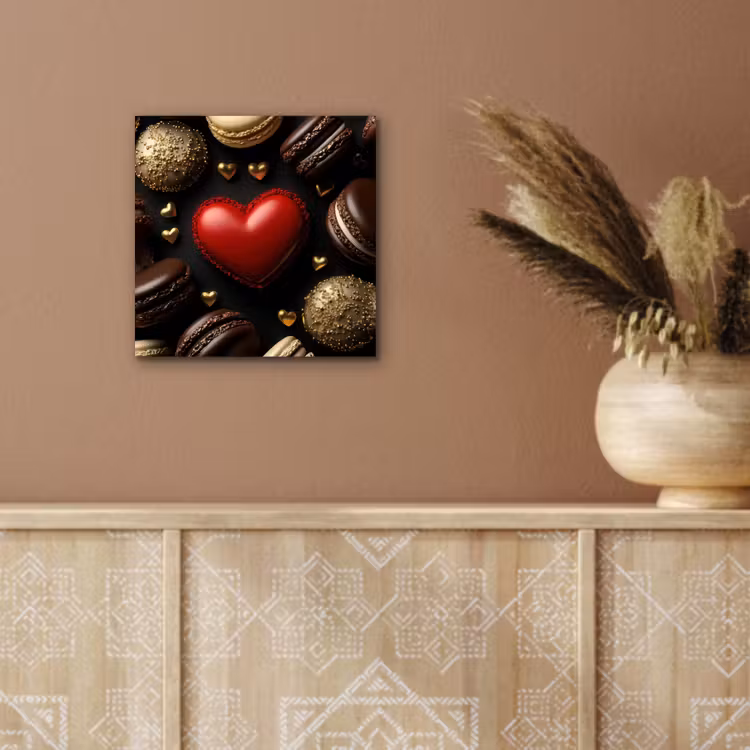 Aluminium schilderij - Macarons - Rood - Hart — 5