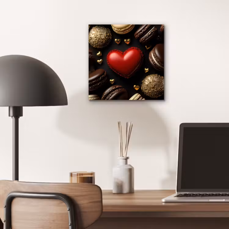 Aluminium schilderij - Macarons - Rood - Hart — 6