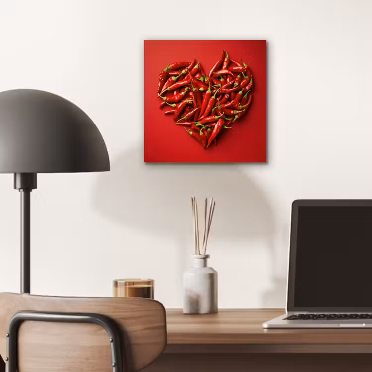 Aluminium schilderij - Pepers - Rood - Hart — 6