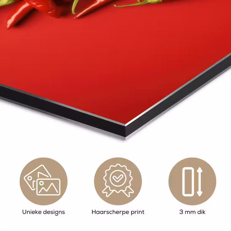 Aluminium schilderij - Pepers - Rood - Hart — 7