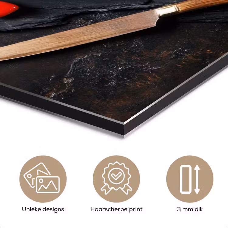 Aluminium schilderij - Steak - Hart - Bestek — 7