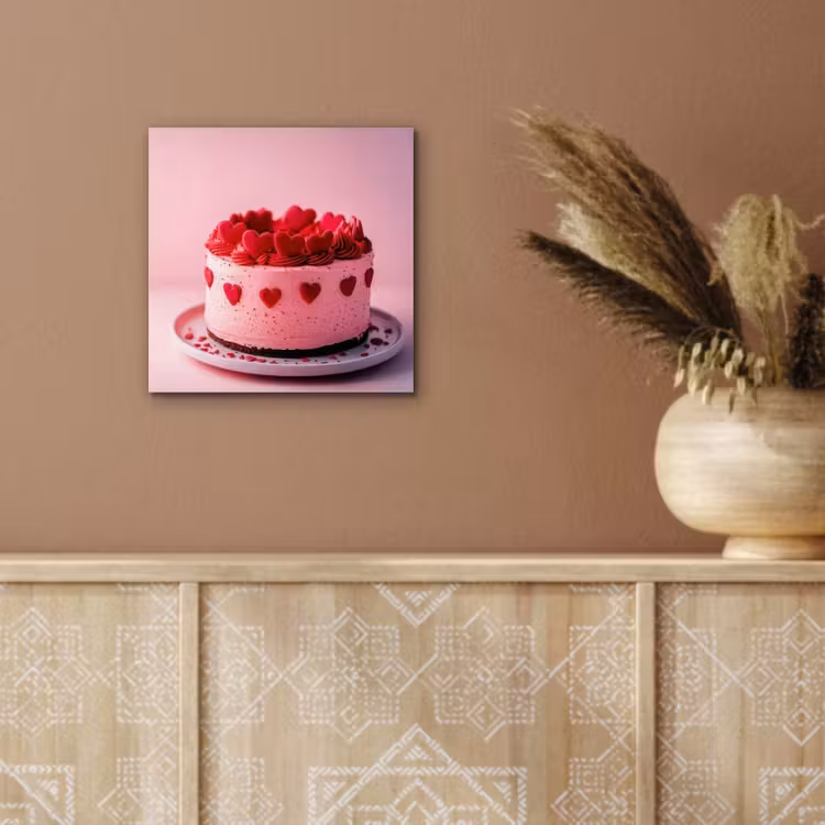 Aluminium schilderij - Taart - Hart - Roze — 5