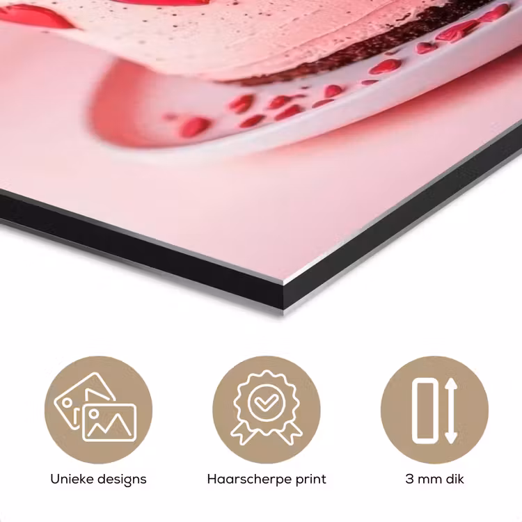 Aluminium schilderij - Taart - Hart - Roze — 7