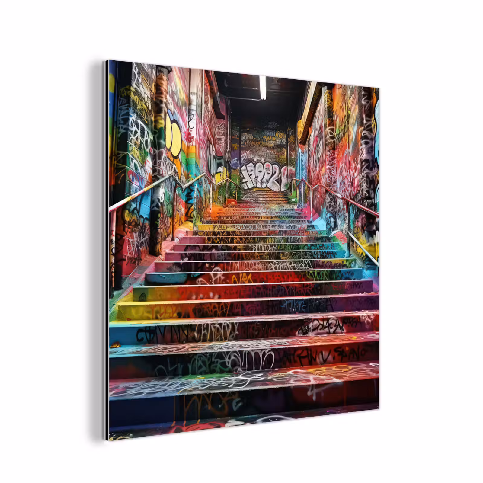 Aluminium schilderij - Trap - Graffiti - Kleuren - Kunst — 1
