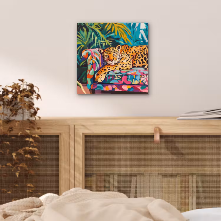 Aluminium schilderij - Luipaard - Kleurrijk - Tropisch — 4