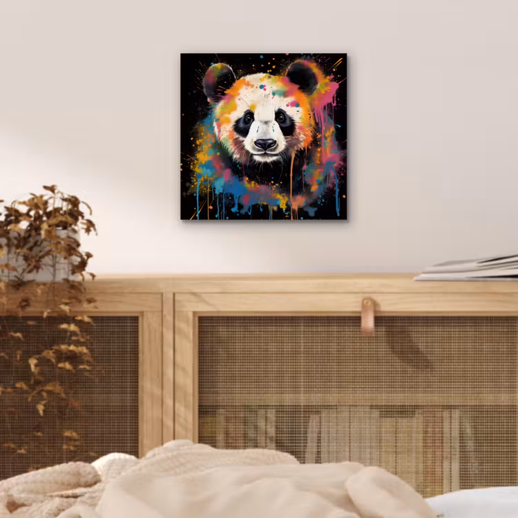 Aluminium schilderij - Panda - Graffiti - Dieren - Zwart - Kleuren — 4