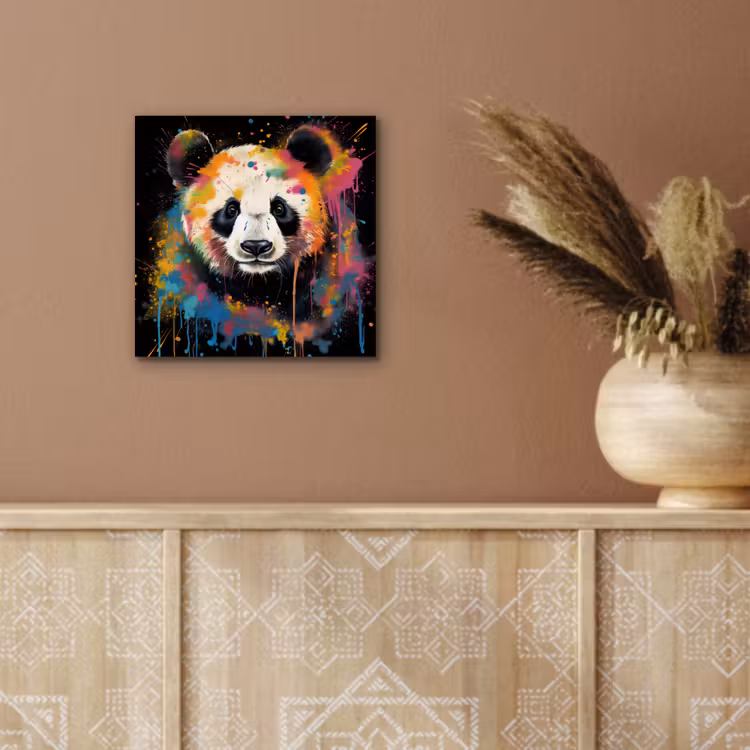 Aluminium schilderij - Panda - Graffiti - Dieren - Zwart - Kleuren — 5