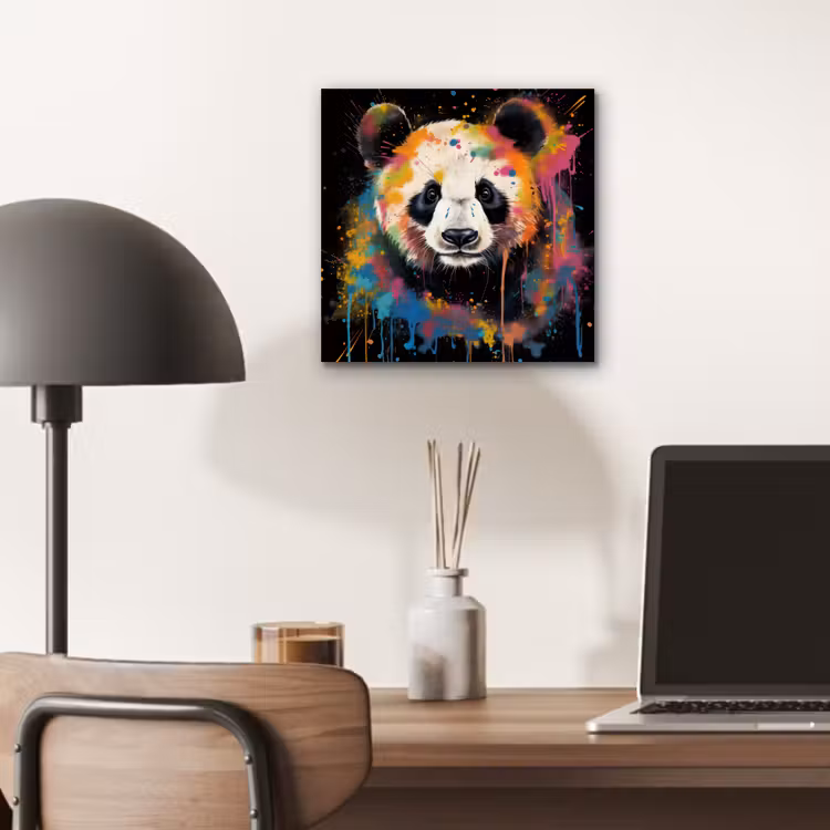 Aluminium schilderij - Panda - Graffiti - Dieren - Zwart - Kleuren — 6