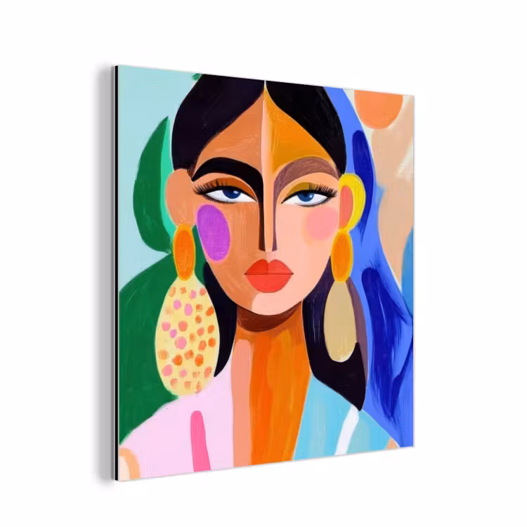 Aluminium schilderij - Portret - Vrouw - Modern — 1