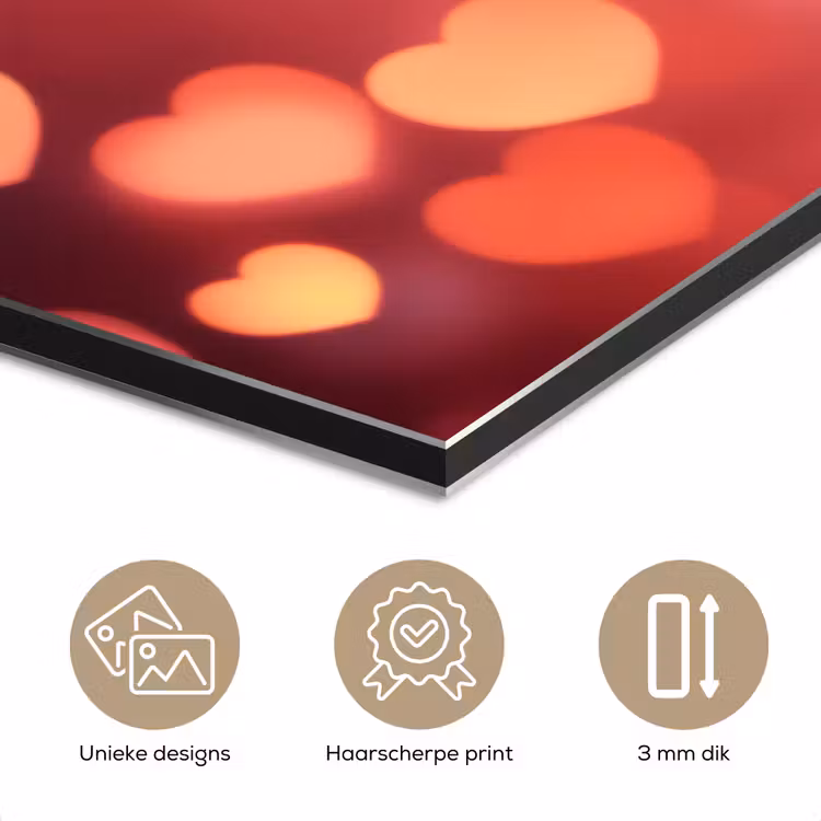 Aluminium schilderij - Rood - Wijn - Hartjes — 7