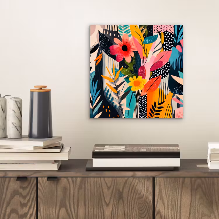 Aluminium schilderij - Schilderij - Abstract - Bloemen - Roze — 2