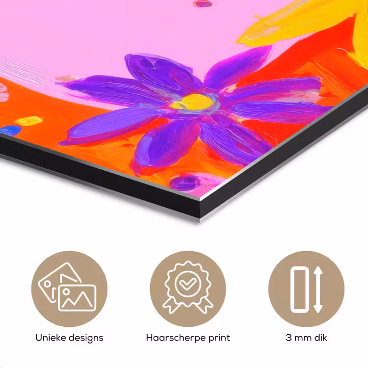 Aluminium schilderij - Tas - Roze - Bloemen — 7