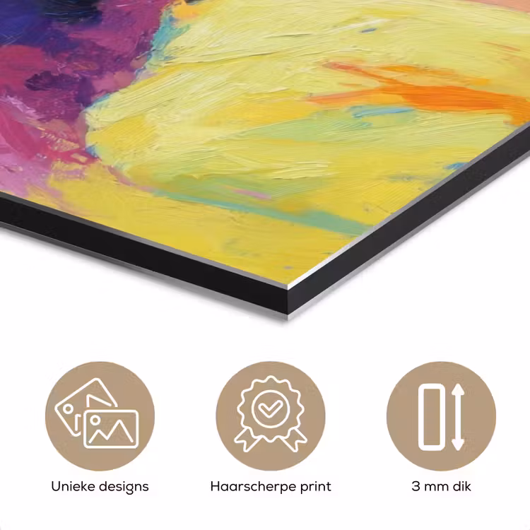 Aluminium schilderij - Vrouw - Hoed - Paars - Wijn — 7