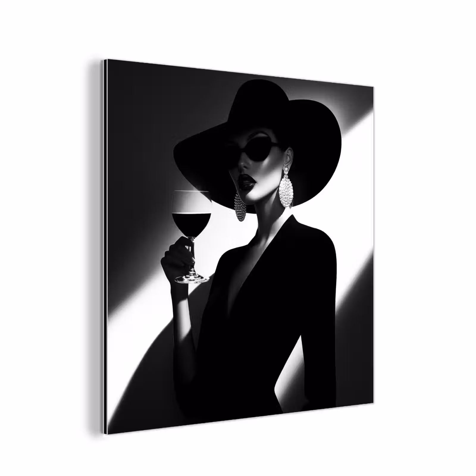 Aluminium schilderij - Vrouw - Wijn - Chic — 1