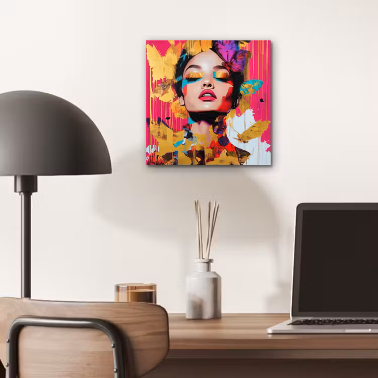 Aluminium schilderij - Vrouw - Abstract - Kleurrijk — 6