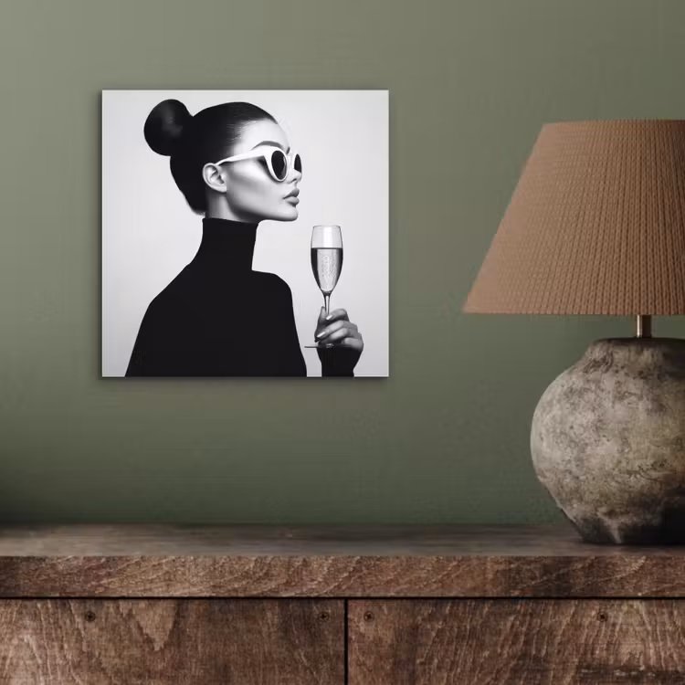 Aluminium schilderij - Vrouw - Champagne - Modern — 3