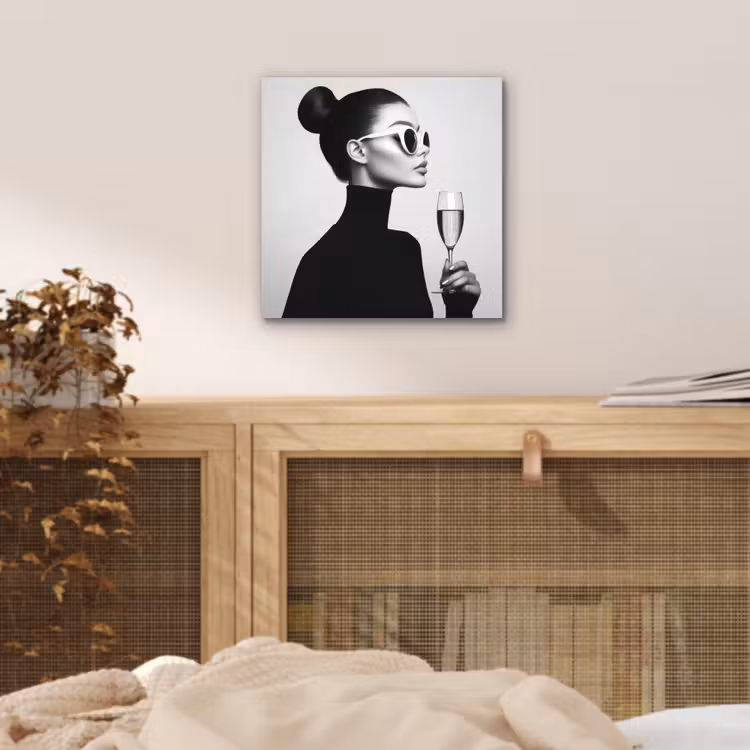 Aluminium schilderij - Vrouw - Champagne - Modern — 4