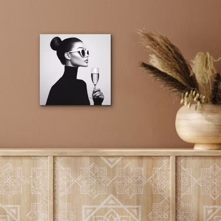 Aluminium schilderij - Vrouw - Champagne - Modern — 5