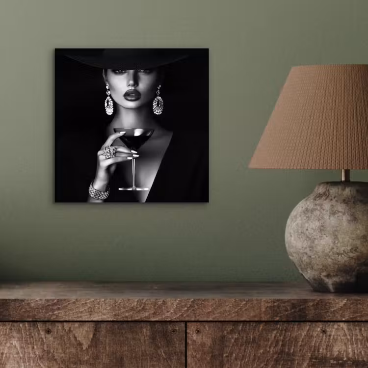 Aluminium schilderij - Vrouw - Cocktail - Chic — 3