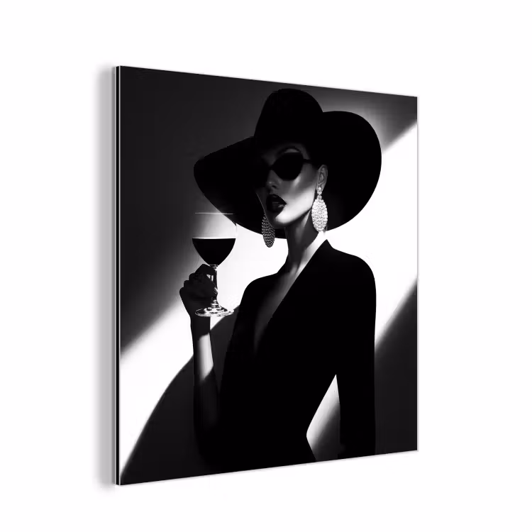 Aluminium schilderij - Vrouw - Wijn - Chic — 1