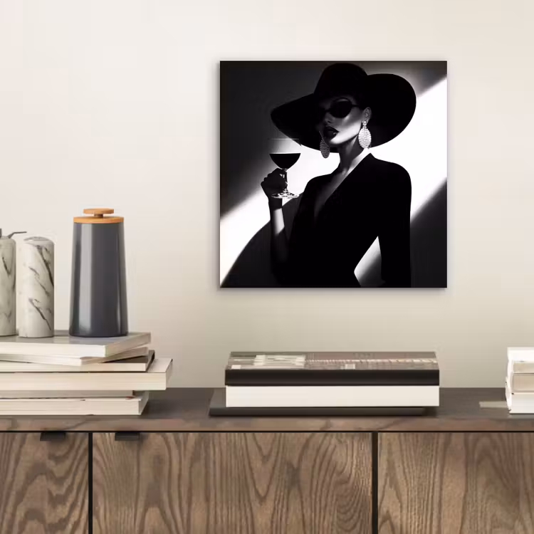 Aluminium schilderij - Vrouw - Wijn - Chic — 2