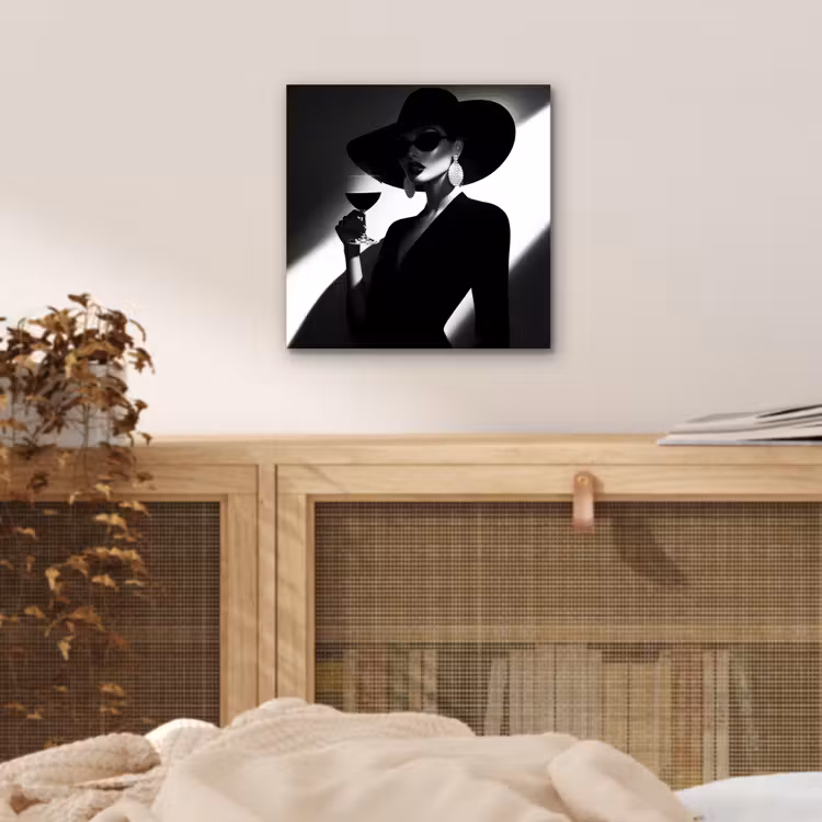 Aluminium schilderij - Vrouw - Wijn - Chic — 4