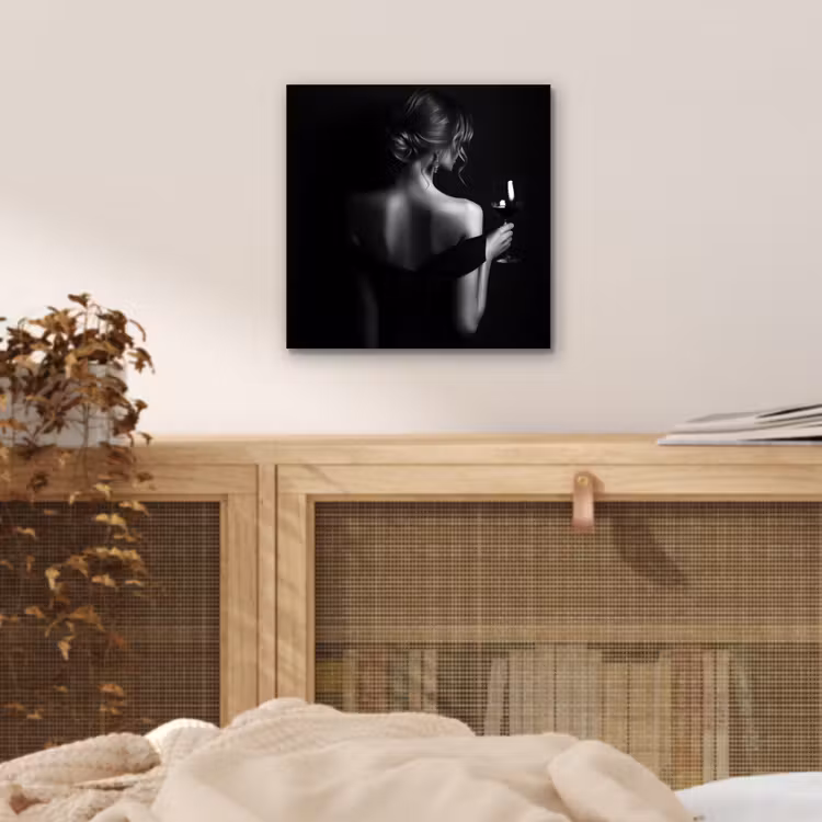 Aluminium schilderij - Vrouw - Wijn - Jurk — 4