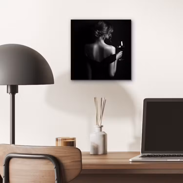 Aluminium schilderij - Vrouw - Wijn - Jurk — 6