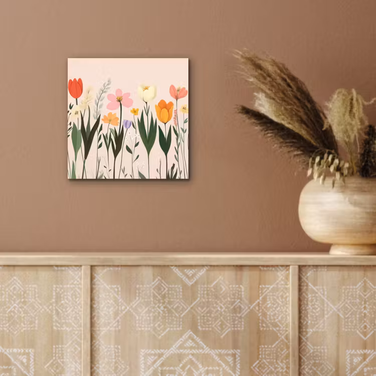 Aluminium schilderij - Pasteltinten - Bloemen - Illustratie — 5