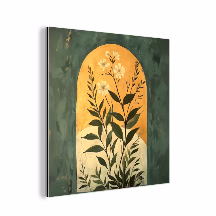 Aluminium schilderij - Plant - Bloemen - Wit — 1