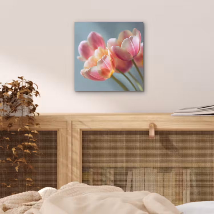 Aluminium schilderij - Tulpen - Roze - Stelen — 4
