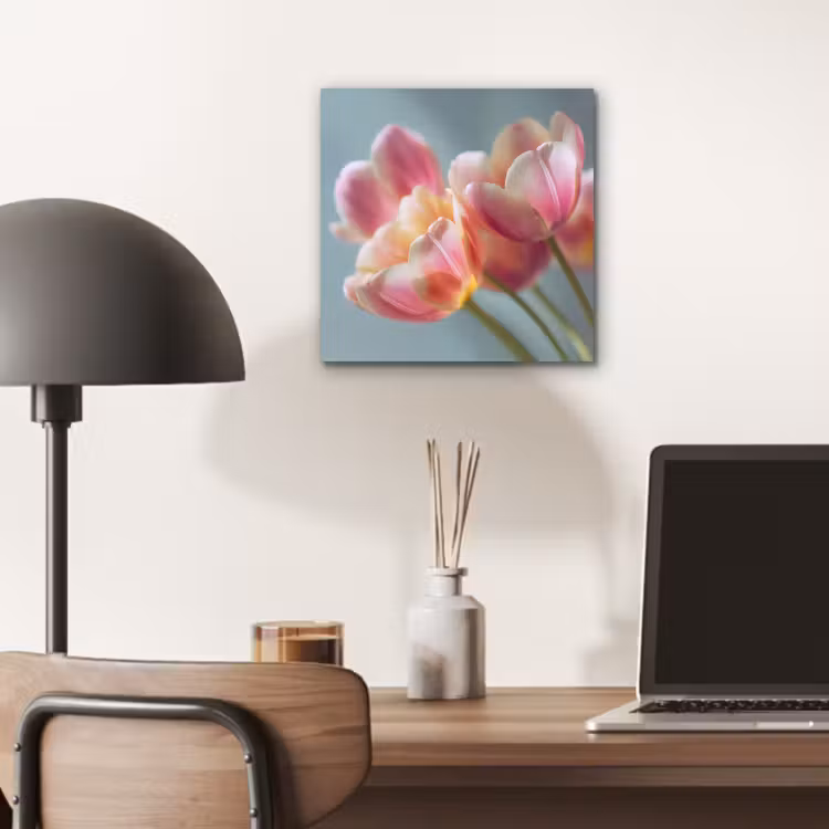 Aluminium schilderij - Tulpen - Roze - Stelen — 6