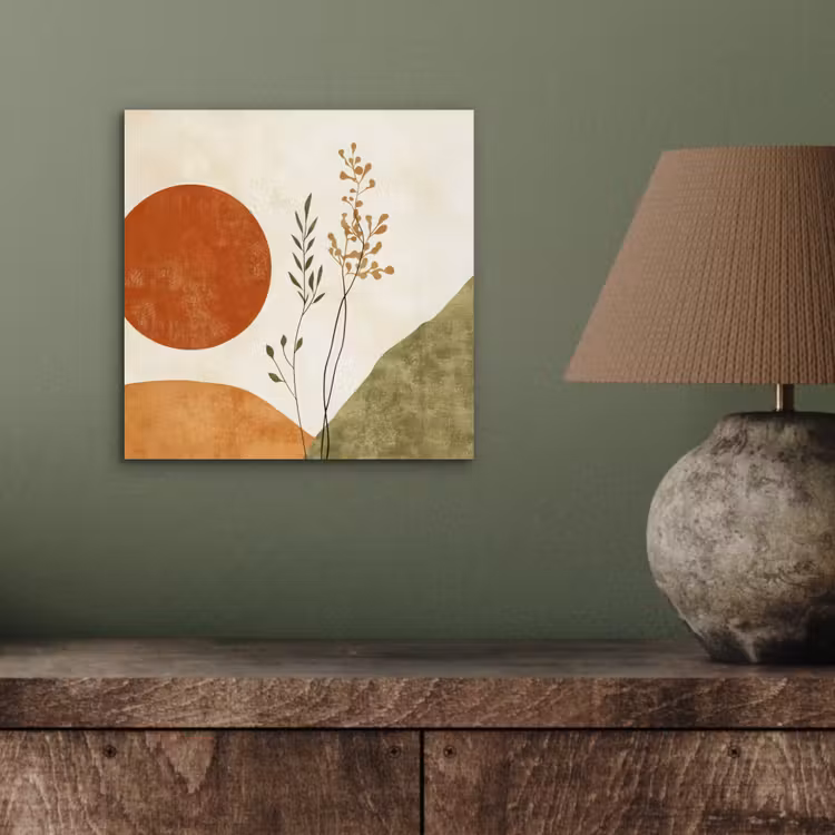 Aluminium schilderij - Zon - Abstract - Takken - Oranje — 3